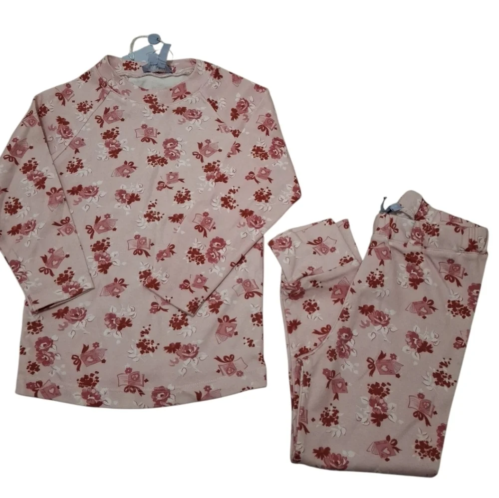 Hill House Pink Floral Pajama Set Size 2 NWT
